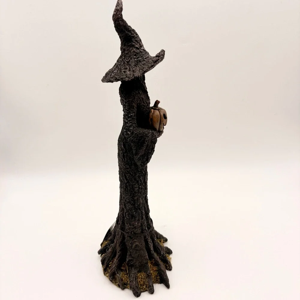 Authentique Spooky Night Faceless Witch Tree Figurine Halloween Decor NWT Spooky